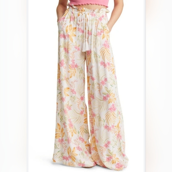 Rip Curl NWT Sun Dance Floral High Waist Wide Leg Pants. - Picture 1 of 16